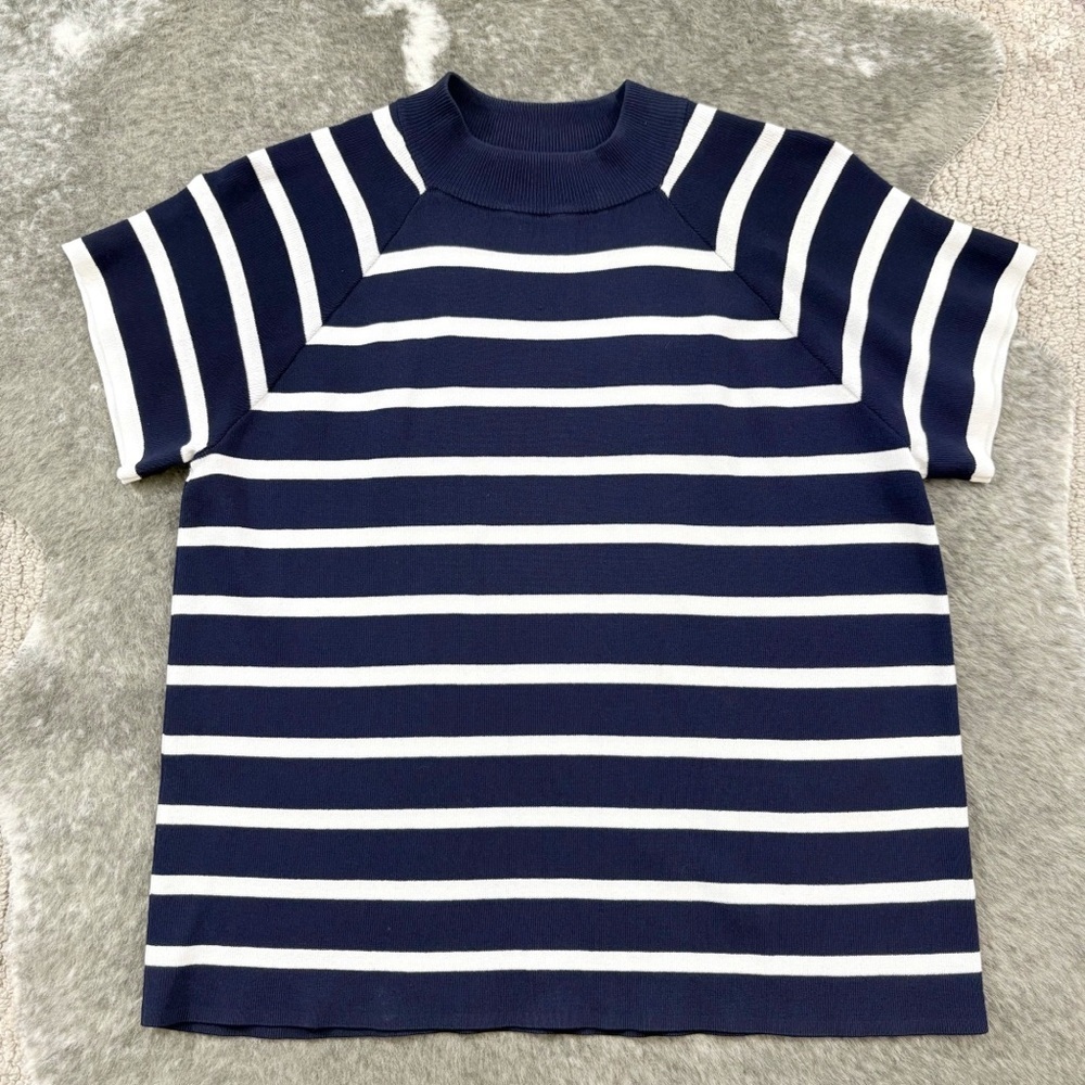 Ryegrass Striped Mock Neck Top - Picture 6 of 11
